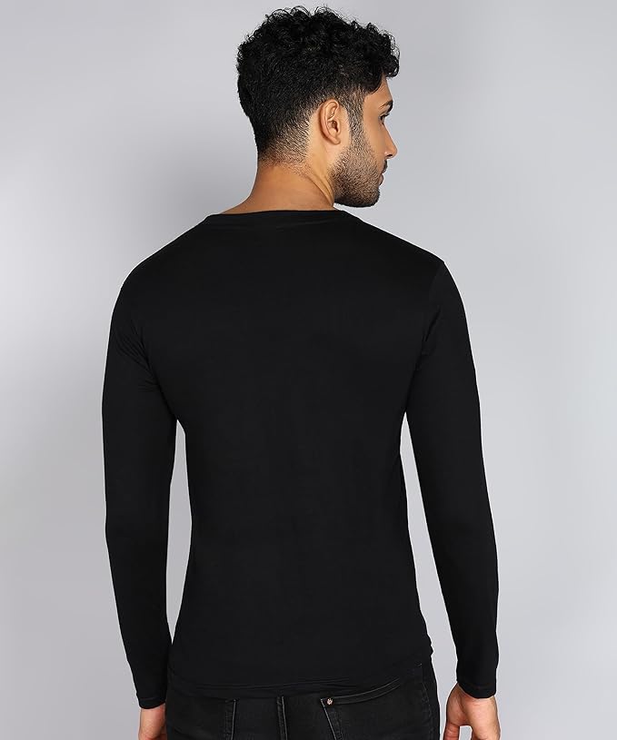 Men's Cotton Plain V Neck Full Sleeve T-Shirt