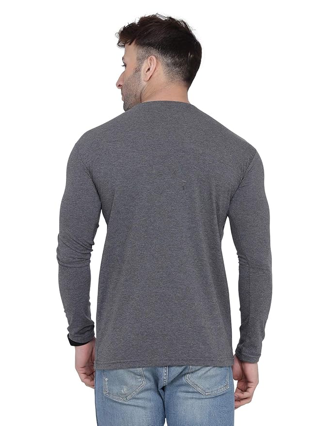 Men’s V-Neck Full Sleeve T-Shirt | Casual Slim Fit Cotton Blend Tee